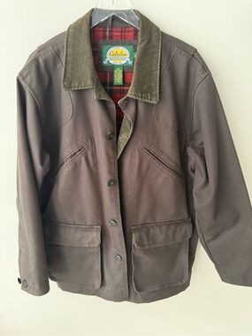 CABELA’S L Brown Barn Field Jacket flannel lining